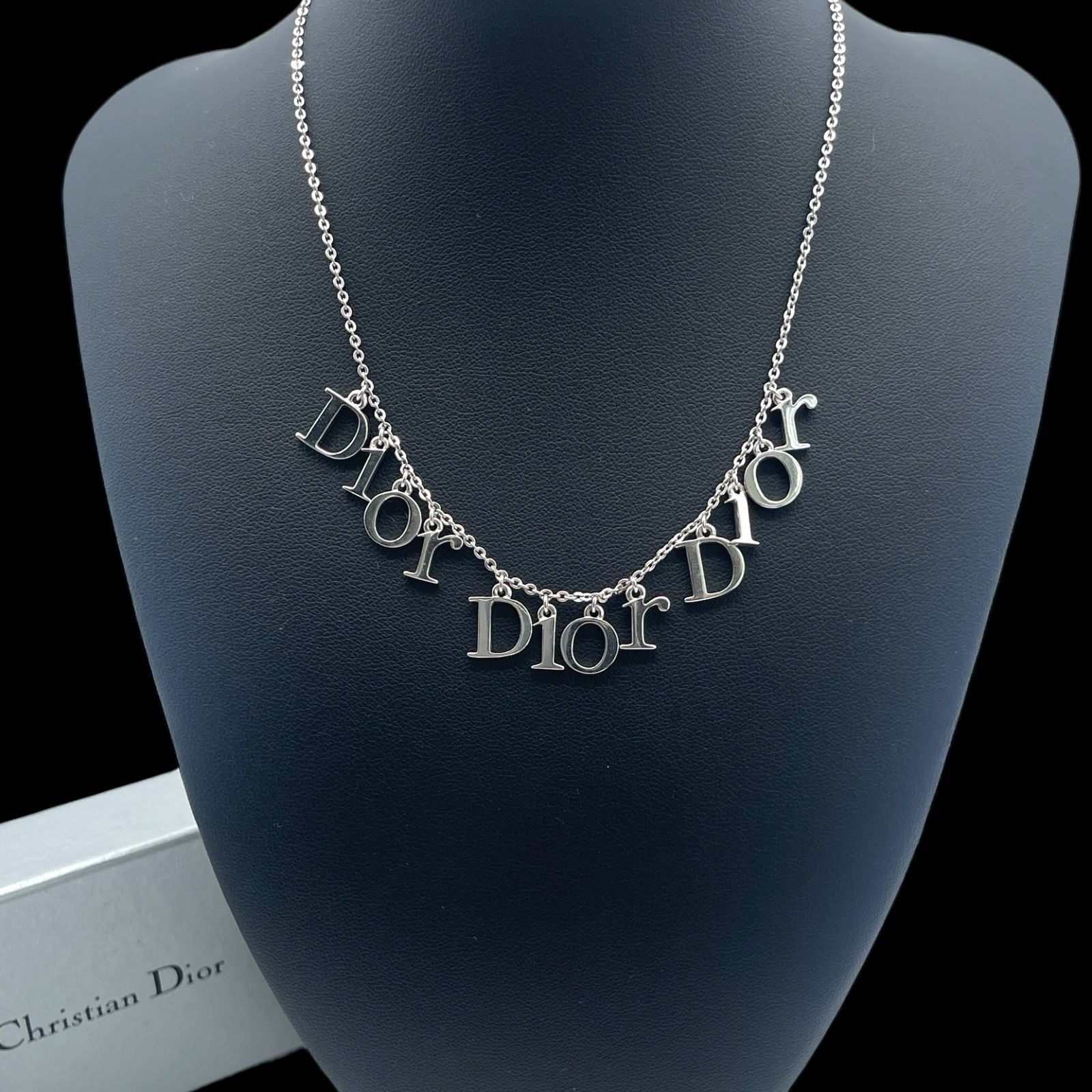 Christian Dior クリスチャンディオール ネックレス 3連ロゴ 刻印