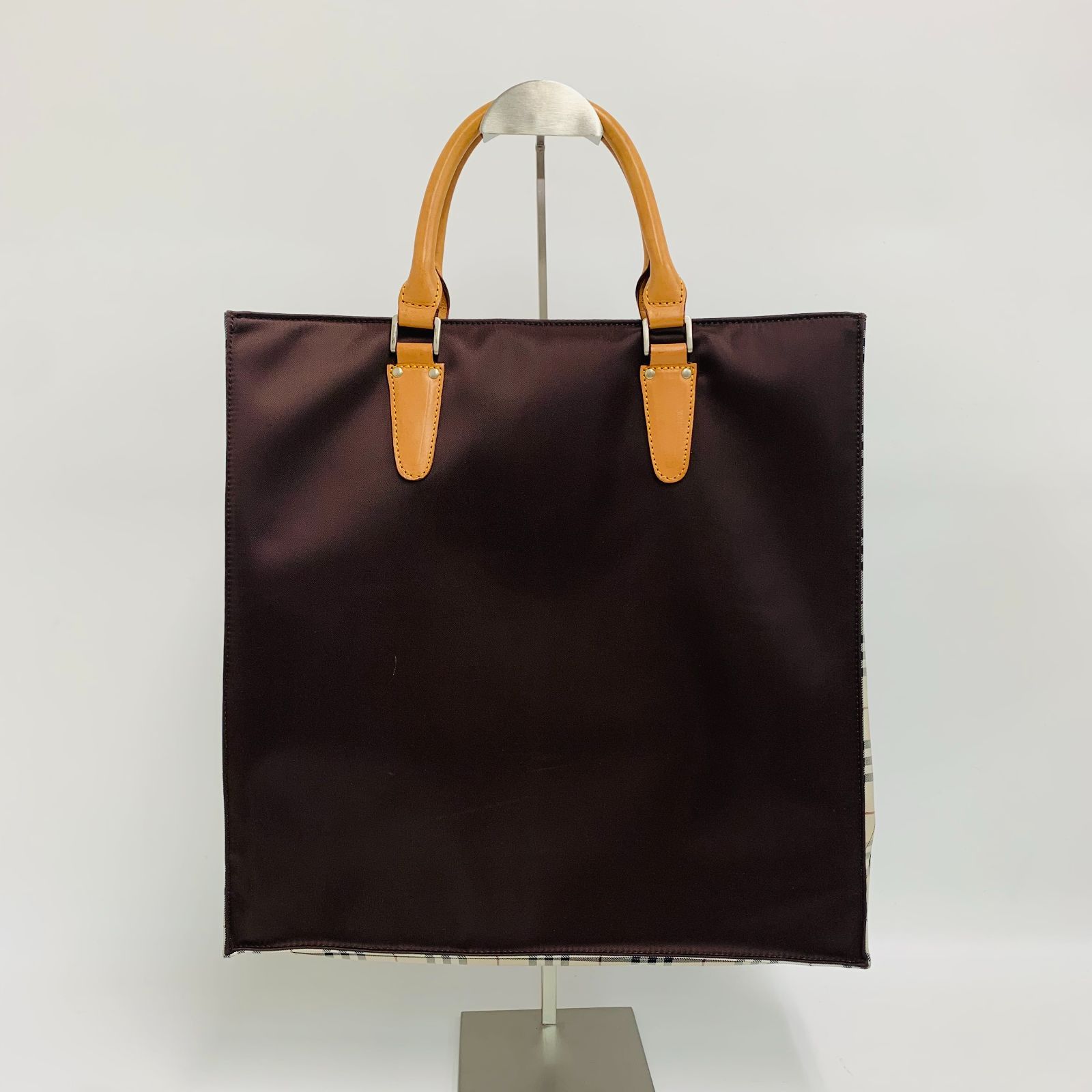 【美品/A4収納可】Burberry Black Label バーバリーブラックレーベル トートバッグ ハンドバッグ（0121）