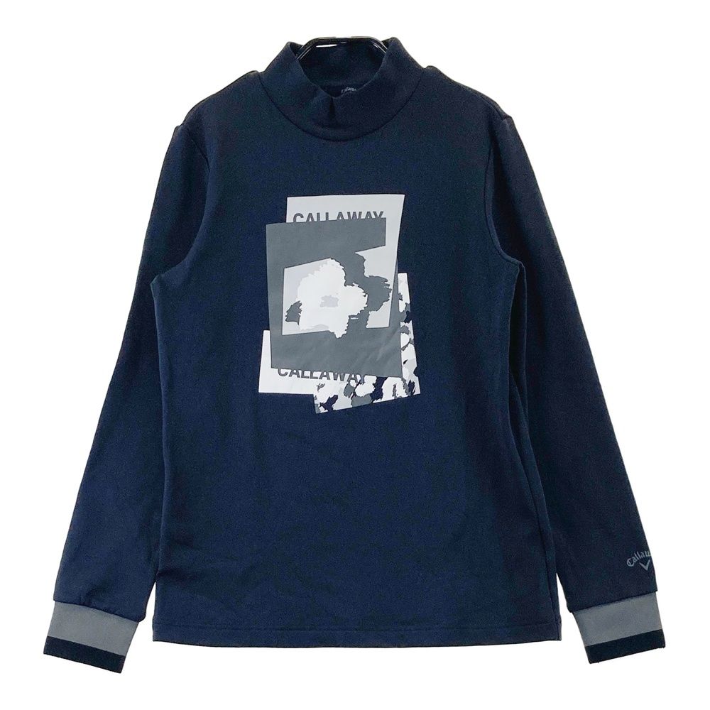 サイズ：M CALLAWAY キャロウェイ 裏起毛 ハイネック 長袖Tシャツ グレー系 [240101698515] ゴルフウェア レディース ストスト