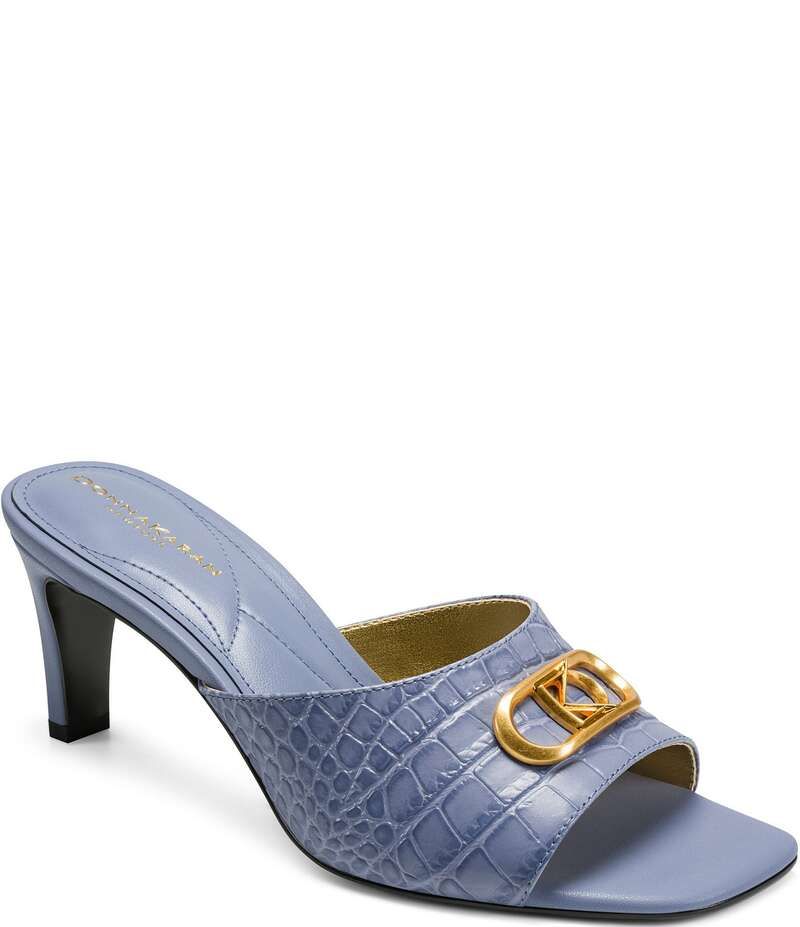 ダナキャラン レディース シューズ サンダル プリント ロゴ Donna Karan Byrony Mid Croco Print Logo Ornament Dress Slide Sandals Tempest