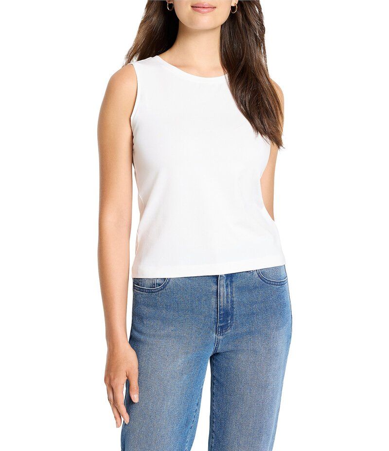 ニックアンドゾー レディース トップス Tシャツ ノースリーブ ニット NIC ZOE Perfect Knit Layer Round Neck Sleeveless Tank Paper White ホワイト