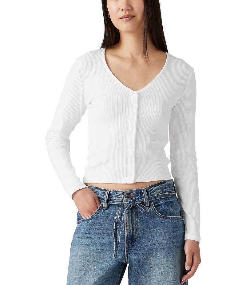 リーバイス レディース トップス Tシャツ LevisR Muse Long Sleeve TShirt White ホワイト
