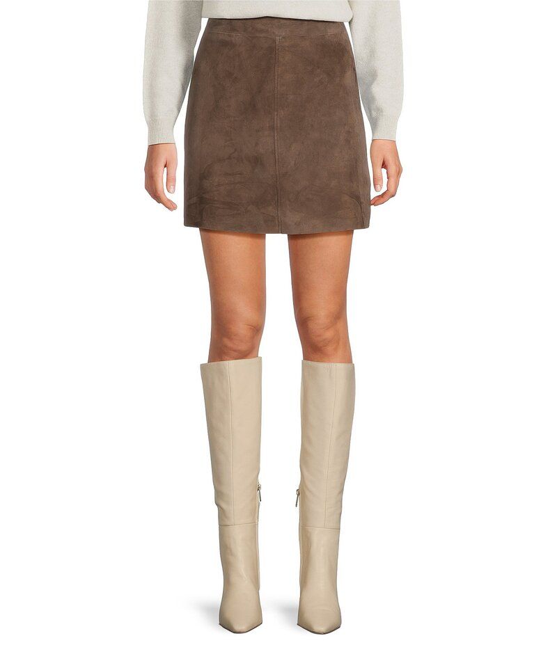マレーラ レディース ボトムス スカート ミニ スエード Marella Rise Brown Suede Mini Pencil Skirt Brown ブラウン