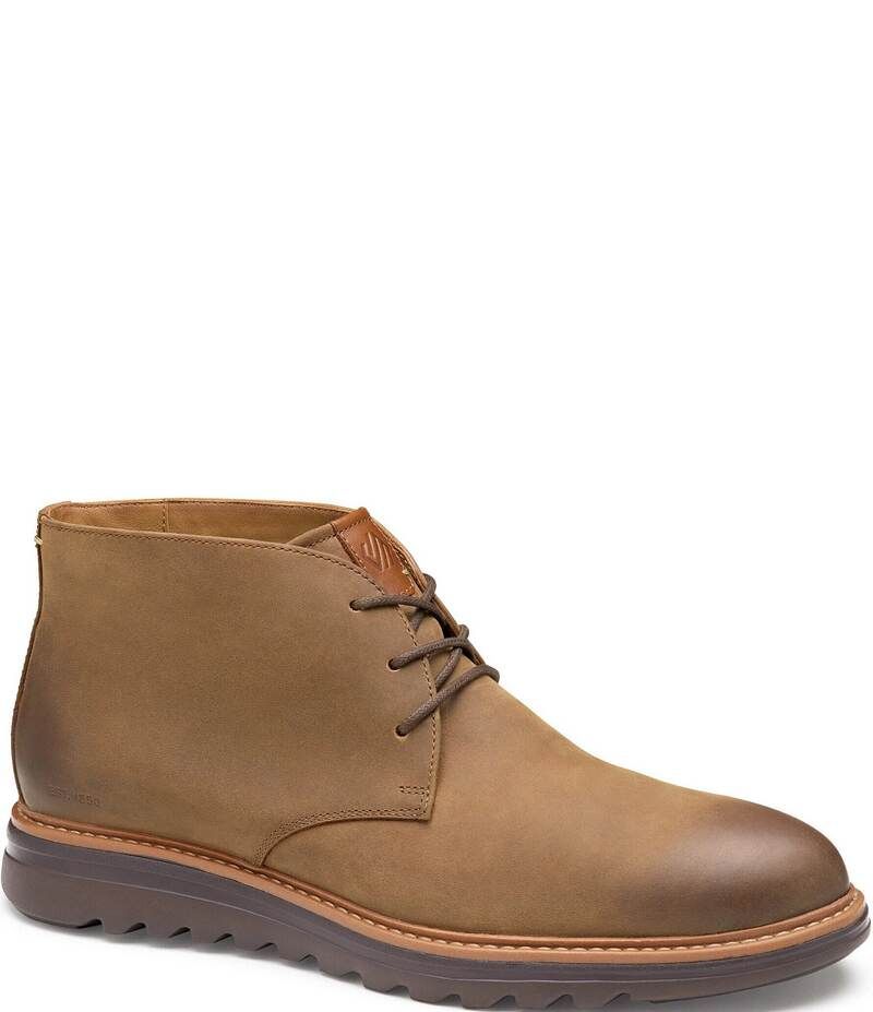 ジョンストンアンドマーフィー メンズ シューズ ブーツ・レインブーツ レザー Johnston Murphy Mens Braxton Oiled Leather Chukka Boots Brown ブラウン