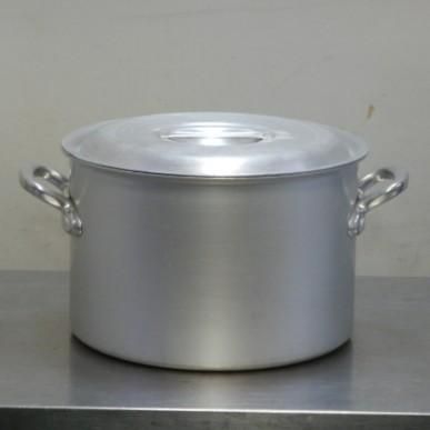 ホクア マイスター アルミ 半寸胴鍋 30cm ふた付 両手 内寸φ30深20cm 15L W323DH200手51mm 2.38kg 厚3.2mm IH非対応
