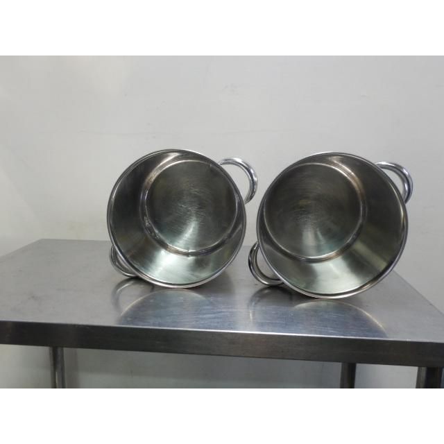 【4個セット】クローバー 18-8 ステンレス 丸 テーパー キッチンポット ふたなし 手付 24cm 9.5L W250手47mm 1.1kg 寸胴鍋