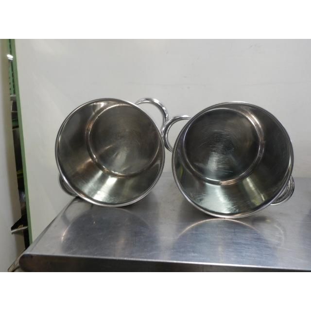 【4個セット】クローバー 18-8 ステンレス 丸 テーパー キッチンポット ふたなし 手付 24cm 9.5L W250手47mm 1.1kg 寸胴鍋
