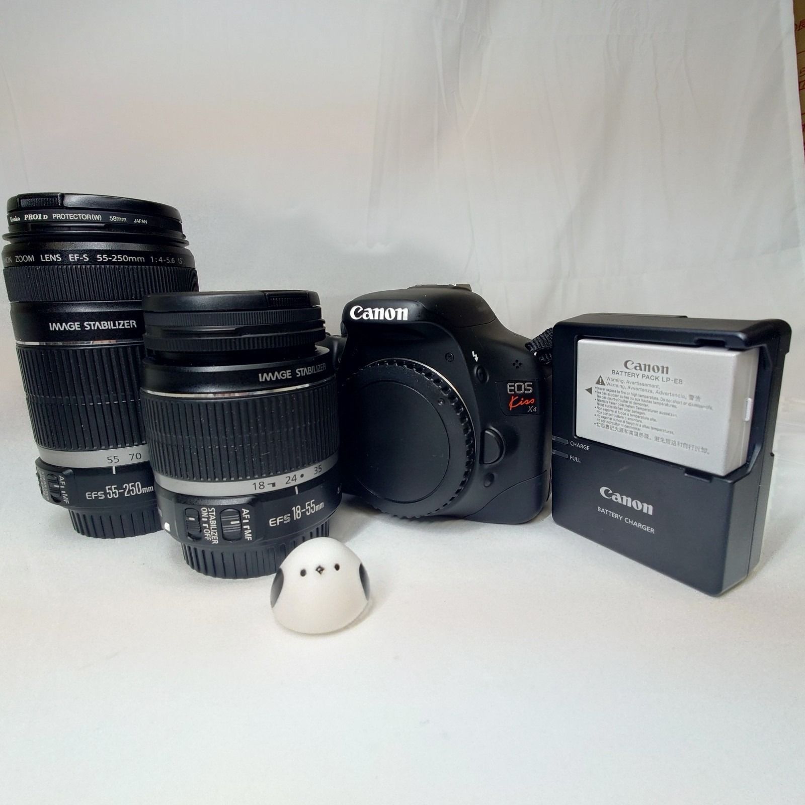 Canon EOS Kiss X4 5,309シャッター数 ダブルズームキット / 550D 18.0MP 18-55mm 55-250mm レンズ2本 動作品
