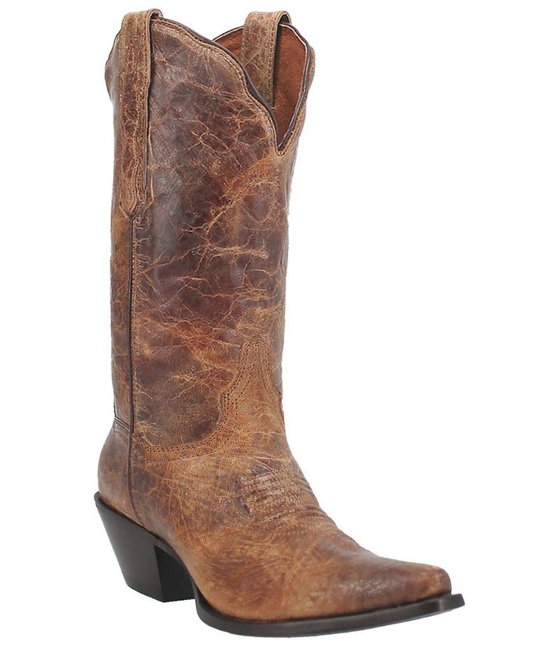 ダンポスト レディース シューズ ブーツ・レインブーツ レザー Dan Post Colleen Distressed Leather Western Boots Tan タン