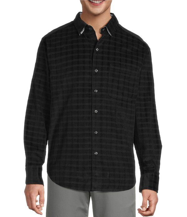 トッミーバハマ メンズ トップス シャツ Tommy Bahama Check Island Cord Long Sleeve Woven Shirt Black ブラック