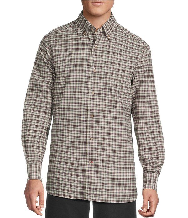 ダニエル クレミュ メンズ トップス シャツ Cremieux Blue Labelong Sleeve Spread Heather Twill Small Plaid Woven Shirt Cabernet ヘザー