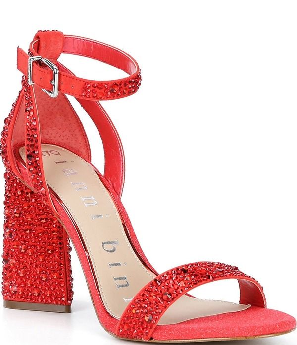 ジャンビニ レディース シューズ サンダル アンクル Gianni Bini Dericka Two Multi Rhinestone Ankle Strap Dressandalsiren Red レッド