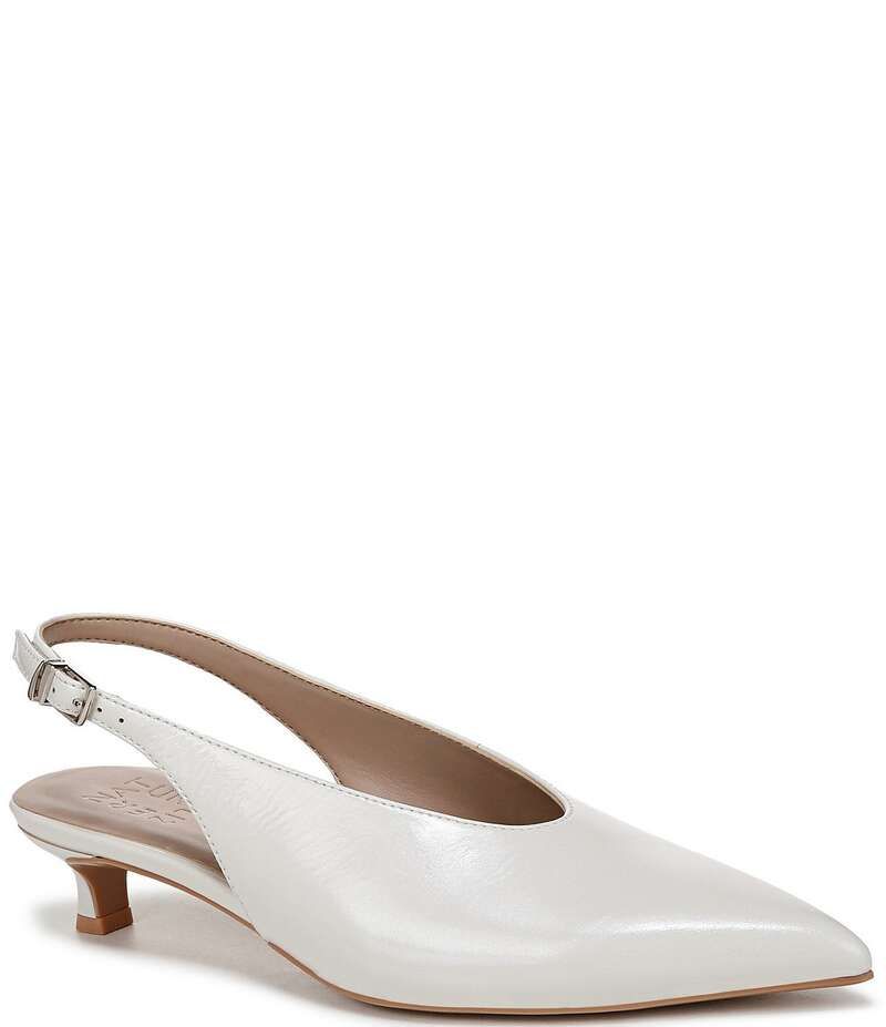 ナチュライザー レディース シューズ パンプス レザー ヒール Naturalizer Nicolette Patent Leather Slingback Kitten Heel Pumps Warm White ホワイト