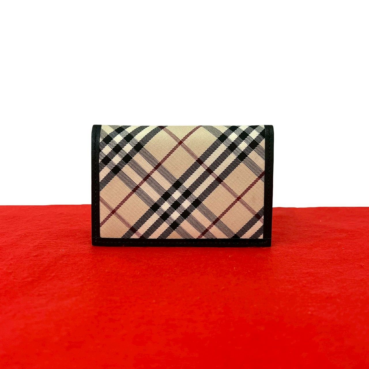 極 美品 BURBERRY バーバリー ノバチェック レザー 本革 キャンバス