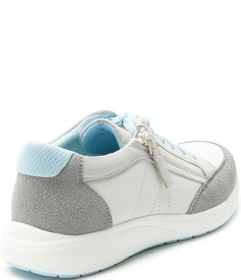 アレグリア レディース シューズ スニーカー プラットフォーム スエード レース Alegria Eazeer Suede Lace Up Zip Platform Sneakers Moonstone Blue ブルー