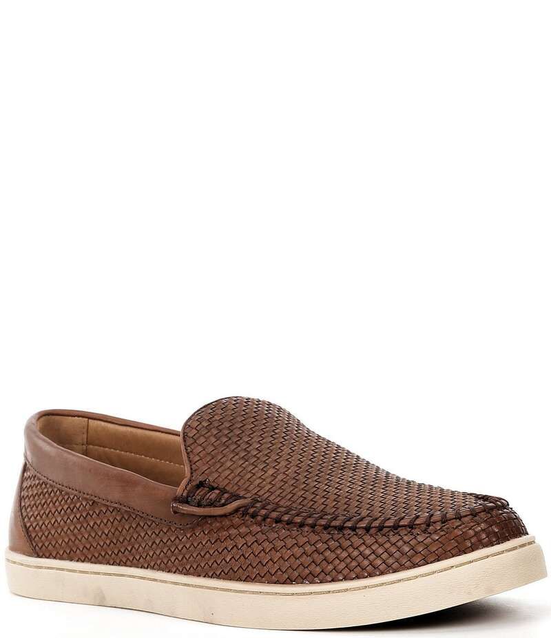 ジョニー オー メンズ シューズ スリッポン・ローファー レザー ローファー JohnnieO Mens La Jolla Woven Leather Venetian Loafers Brown ブラウン