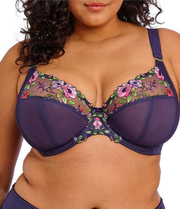 エロミ レディース アンダーウェア ブラジャー Elomi Himari Midnight Underwire Plunge Bra Midnight