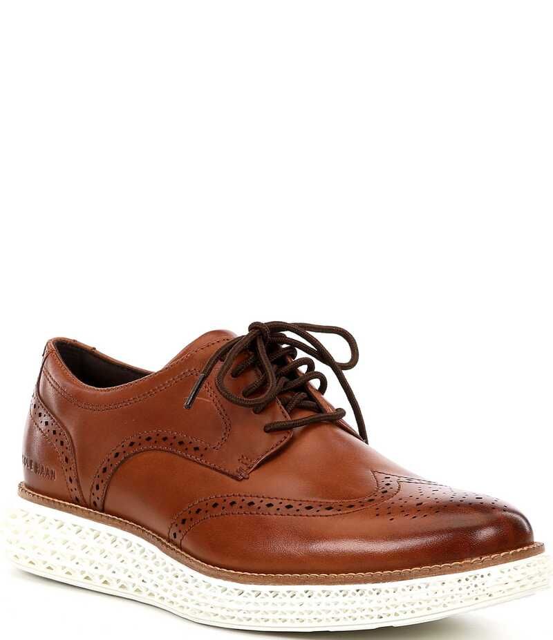 コールハーン メンズ シューズ ドレスシューズ ウィングチップ オックスフォード ブローグ Cole Haan Mens OriginalGrand 20 Wingtip Brogue Detail Oxfords British Tan タン