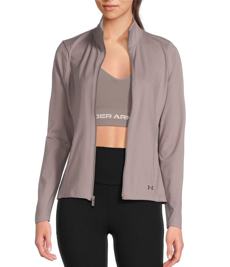 アンダーアーマー レディース アウター コート モックネック ジャケット Under Armour Motion Front Zip Mock Neck Long Sleeve Jacket Tetra Gray グレー