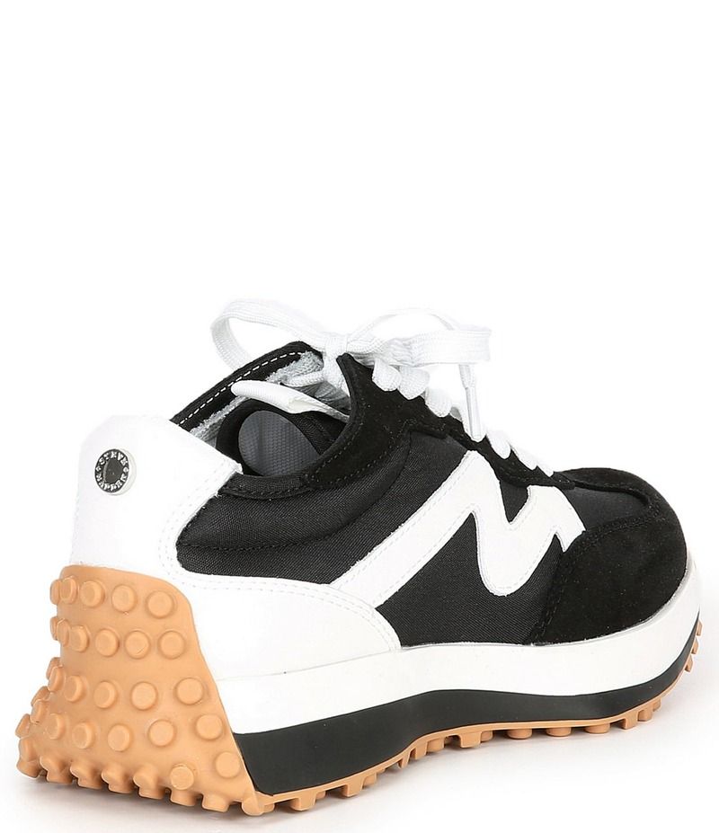 スティーブ マデン レディース ボトムス カジュアルパンツ スニーカー スエード Steve Madden Campo Suede Retro Sneakers BlackWhite ホワイト