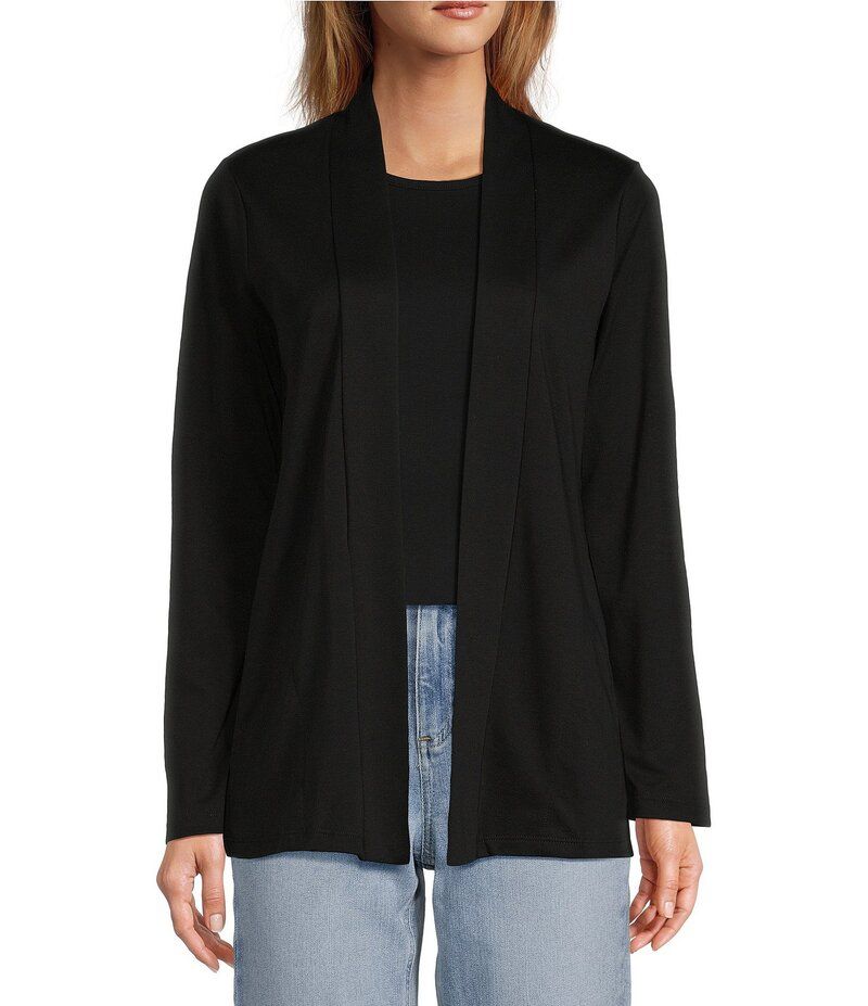 エルエルビーン レディース アウター ニット・セーター コットン カーディガン LLBean Pima Cotton Long Sleeve Pocket Cardigan Black ブラック