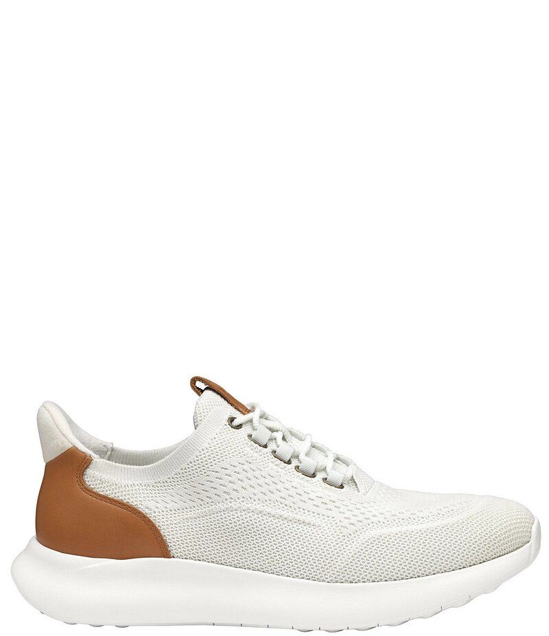 ジョンストンアンドマーフィー メンズ ボトムス カジュアルパンツ スニーカー ニット Johnston Murphy Mens Amherst Knit 20 Plain Toe Sneakers White ホワイト