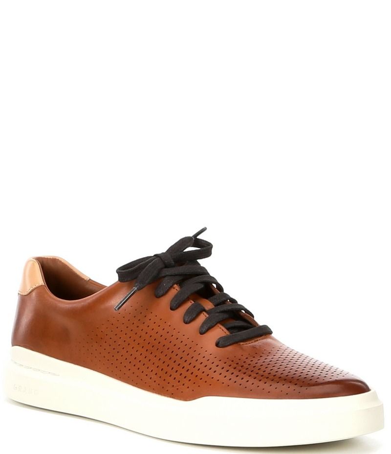 コールハーン メンズ シューズ ドレスシューズ スニーカー レザー Cole Haan Mens Rally Perforated Leather Sneakers British Tan タン