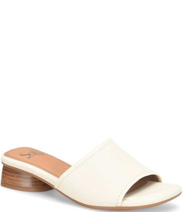 ソフト レディース シューズ サンダル レザー Sofft Sahara Leather Slide Sandals White ホワイト
