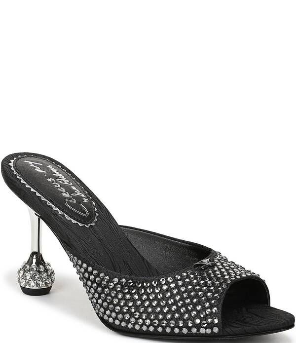 サムエデルマン レディース シューズ サンダル サテン ヒール Circus NY by Sam Edelman Gisella Rhinestone Satin Sculpted Heel Dresslide Sandals Black ブラック