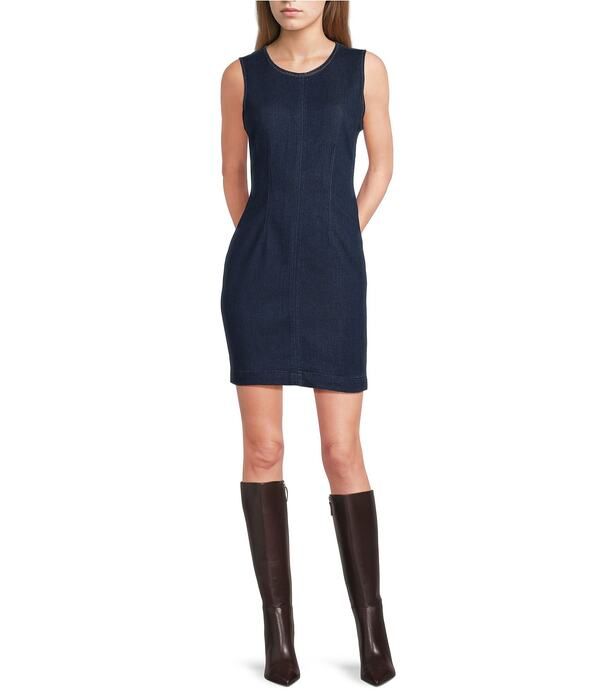 ゲス レディース トップス ワンピース ミニ ノースリーブ デニム Guess Dahlia Sleeveless Denimini Dress Bright Blue ブルー