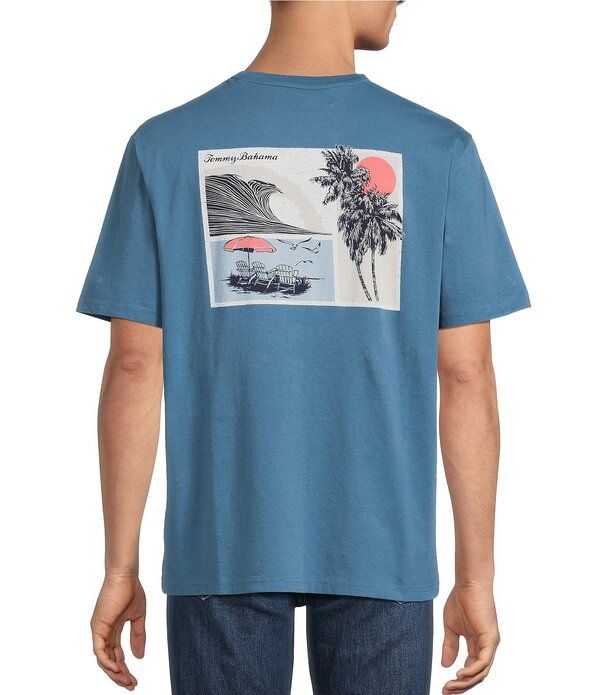 トッミーバハマ メンズ トップス シャツ Tommy Bahama Surfing Sunsetshort Sleeve TShirt Stellar Sapphire サファイア