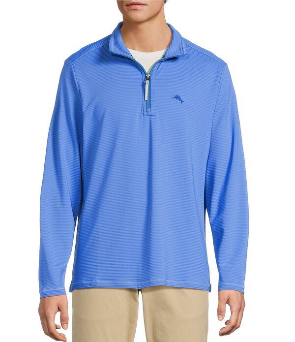 トッミーバハマ メンズ アウター ニット・セーター Tommy Bahama Costa Wave HalfZipullover Medium Blueberry