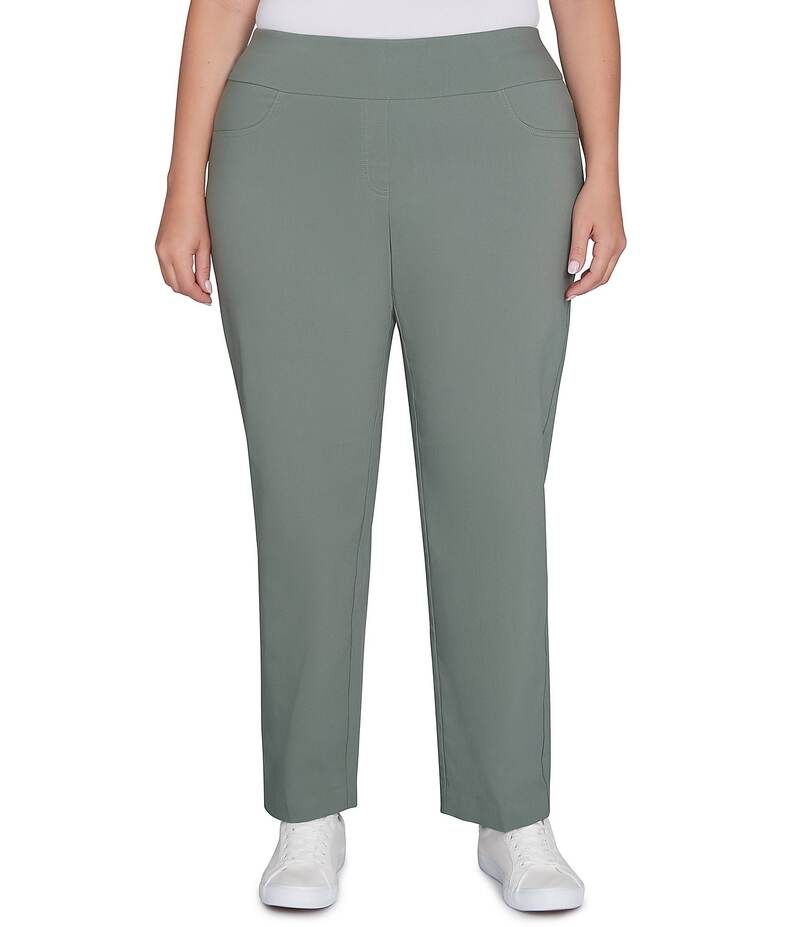ルビーアールディー レディース ボトムス カジュアルパンツ ストレート プラスサイズ パンツ Ruby Rd Plus Size PullOn Millennium Tech Straight Leg Pants Loden