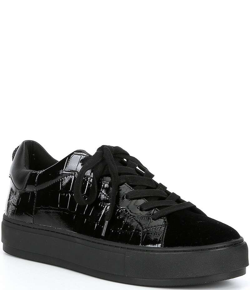 カートジェイガーロンドン メンズ シューズ スニーカー レース レザー Kurt Geiger London Mens Laney Crocodile Embossed Leather Lace Up Sneakers Black ブラック