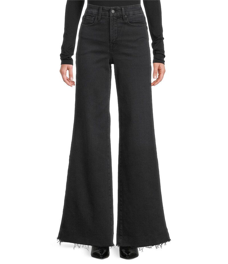 グッドアメリカン レディース ボトムス デニムパンツ ワイドレッグ ジーンズ Good American Softech Good Waist High Rise Wide Leg Denim Jeans Black ブラック
