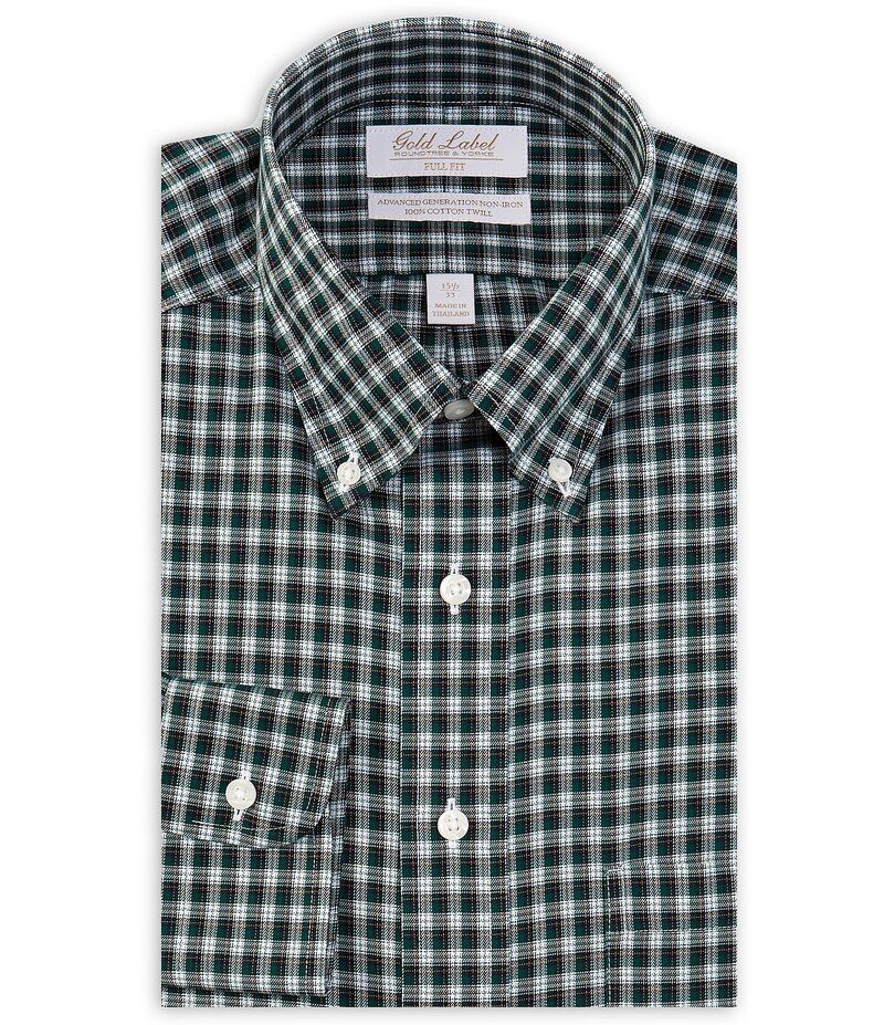 ラウンドトゥリーアンドヨーク メンズ トップス シャツ トール ダウン Gold Label Roundtree Yorke Big Tall Full Fit NonIron ButtonDown Collar Checked Twill Dress Shi