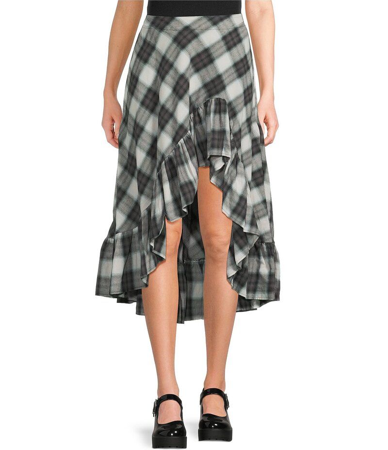 チェルシーアンドバイオレット レディース ボトムス スカート アシンメトリー フリル CV Chelsea Violet Asymmetric Ruffle Skirt BlackWhite ホワイト