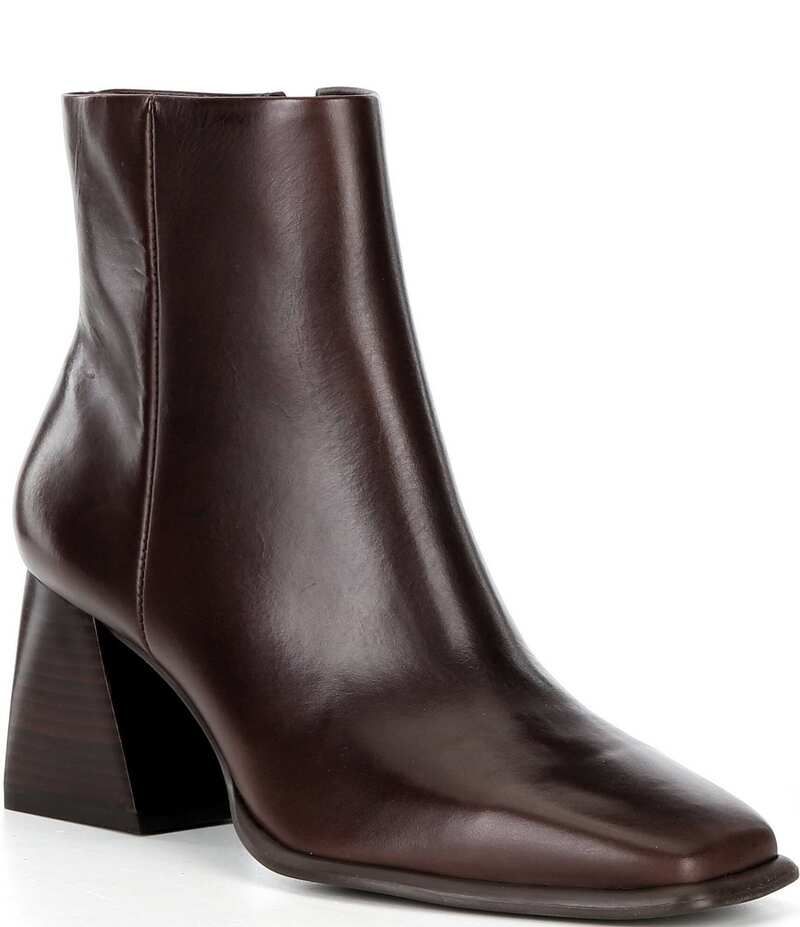 ジービー レディース シューズ ブーツ・レインブーツ レザー ヒール GB HolyGraileather Block Heel Booties Cognac