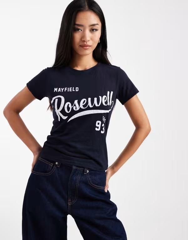 コットンオン レディース トップス Tシャツ グラフィック Cotton Foxridge graphic tee in total eclipse Total eclipse