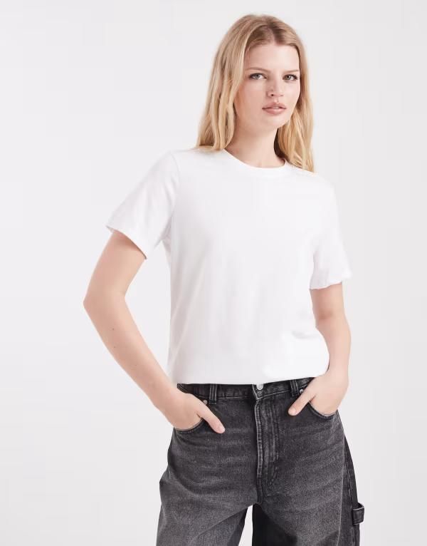 ピーシーズ レディース トップス Tシャツ PIECES boxy Tshirt Bright White ホワイト