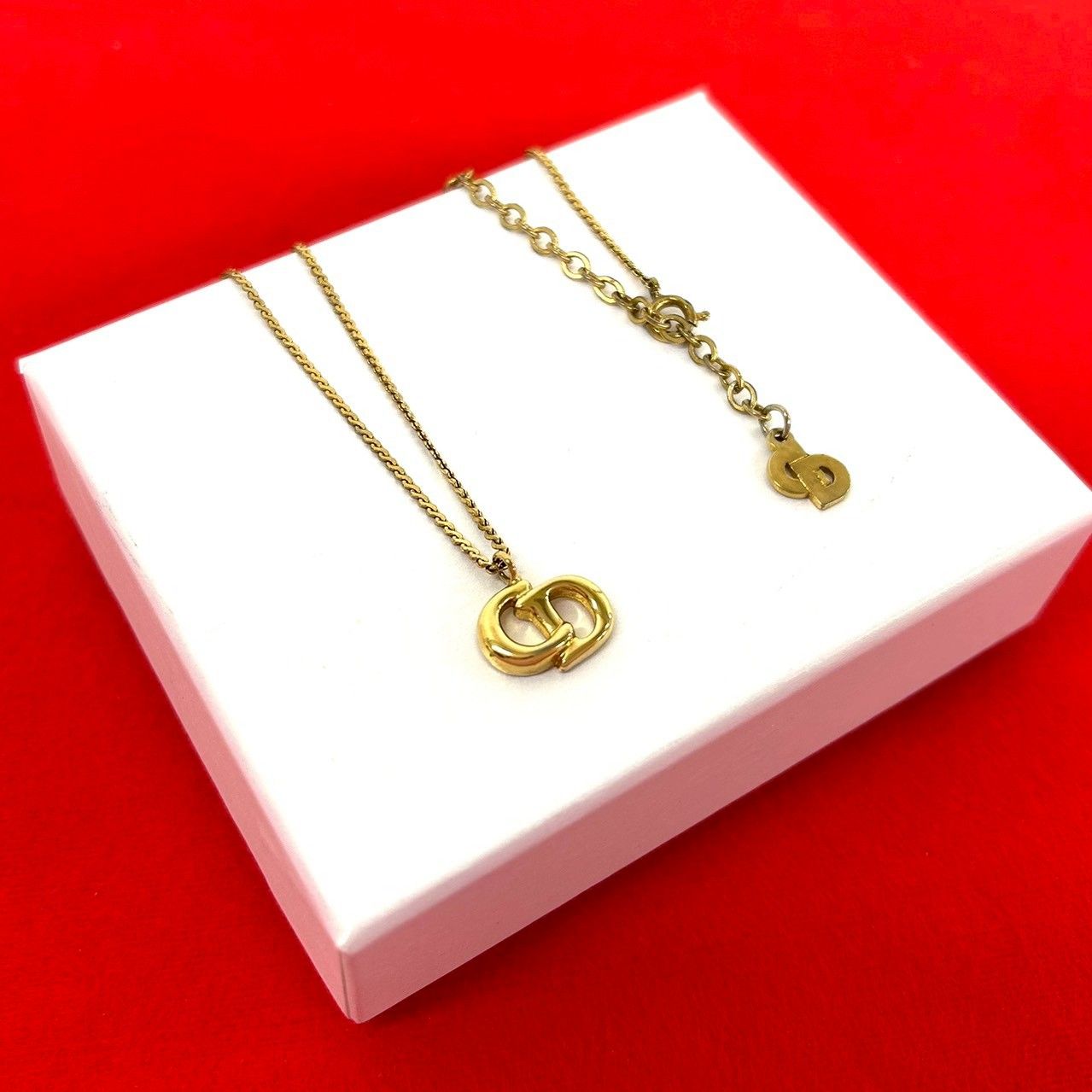 極 美品 Christian Dior クリスチャンディオール ヴィンテージ CD ロゴ GP ネックレス ペンダント アクセサリー ゴールド 04380 23,532円