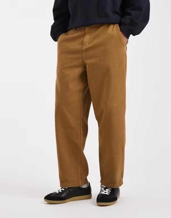 エイソス メンズ ボトムス カジュアルパンツ パンツ ASOS DESIGN relaxed tapered pants in tan TAN タン
