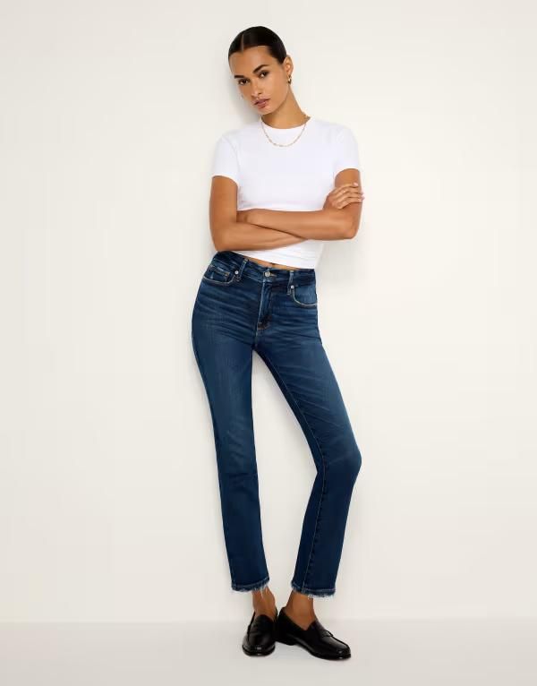グッドアメリカン レディース ボトムス デニムパンツ ストレート ジーンズ Good American softech good legstraight leg jeans in dark blue wash Dark blue ブルー