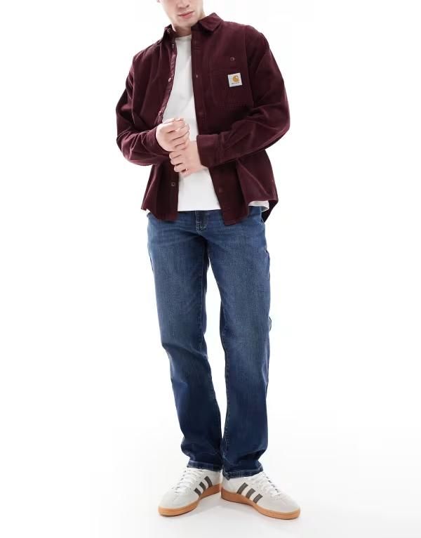 ファーラー メンズ ボトムス デニムパンツ ジーンズ Farah norwood straight fit jeans in darkwash 960 worn rinse ブルー