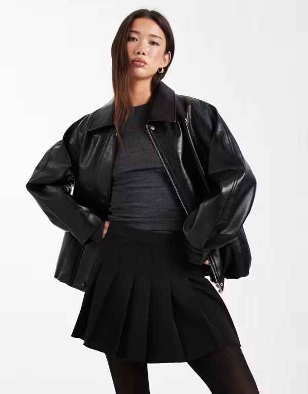 エイソス レディース ボトムス スカート プリーツ ミニ ASOS DESIGN pleated mini skirt Black ブラック
