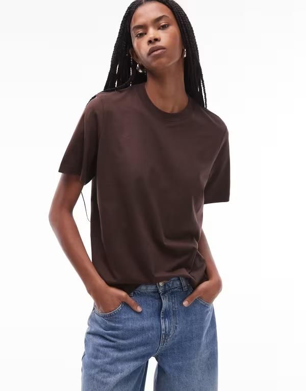 アンドアザーストーリーズ レディース トップス Tシャツ Other Stories relaxed short sleeve tshirt BROWN ブラウン