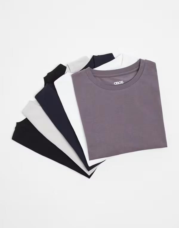 エイソス メンズ トップス Tシャツ ASOS DESIGN essentials 5 pack muscle fitshirts in multi マルチカラー