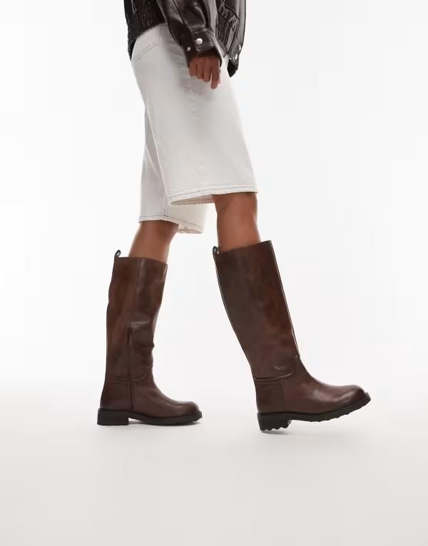 ブロンクス レディース シューズ ブーツ・レインブーツ レザー Bronx riding knee boots in leather coffee bean Coffee bean コーヒー