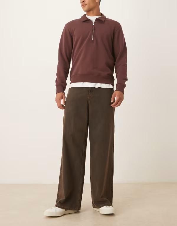 エイソス メンズ ボトムス デニムパンツ ジーンズ ASOS DESIGN super baggy jeans in tinted brown wash Brown wash ブラウン