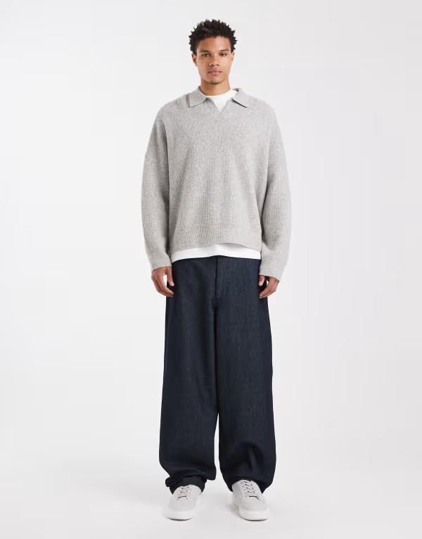 エイソス メンズ ボトムス デニムパンツ ジーンズ ASOS DESIGN loose straight jeans in indigo rinse wash Black rinse wash ブラック